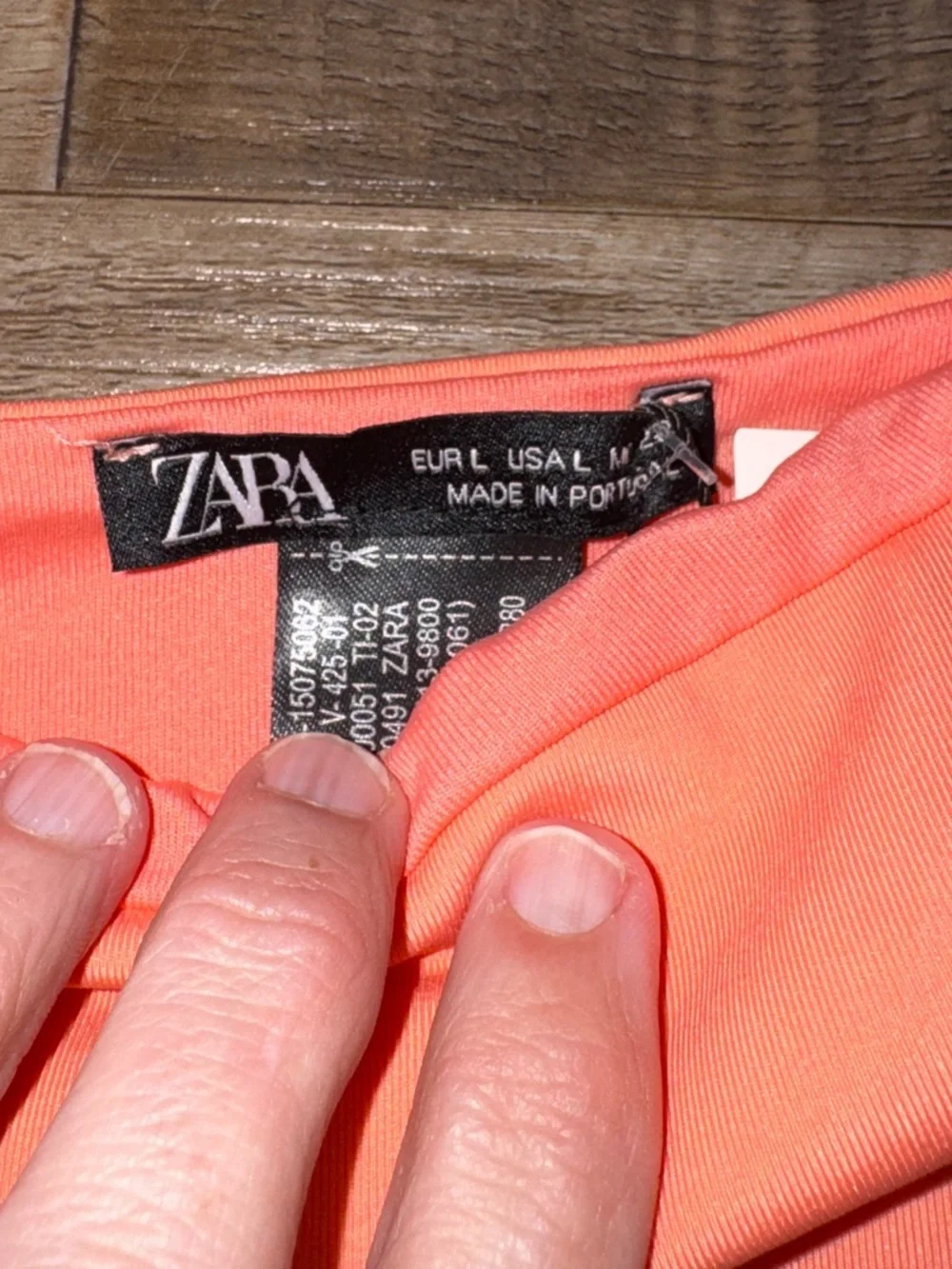 Women’s Zara Cut Out Swimsuit Large Tangerine Orange Coral NWT